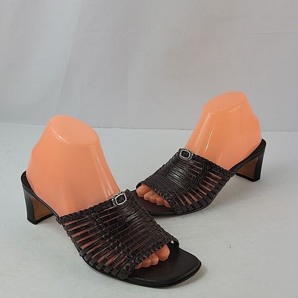 Brighton Freddi Brown Leather Strappy Heeled Women's Mule - Picture 3 of 15